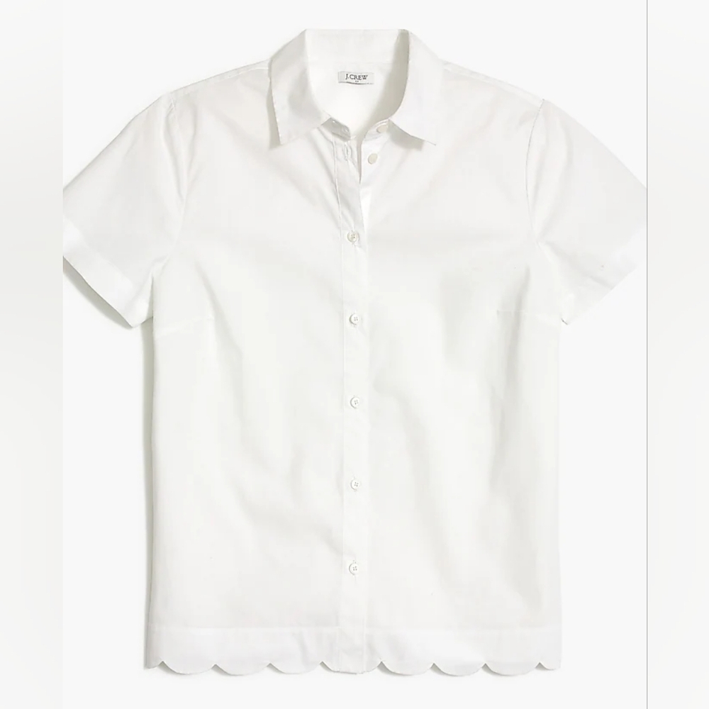 J. Crew Scalloped hem Shirt